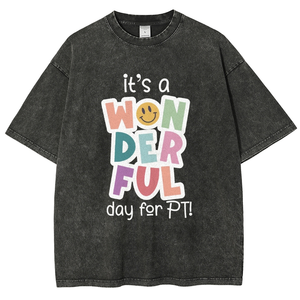 It’s A Wonderful Day For PT Unisex Fit Washed T-Shirt