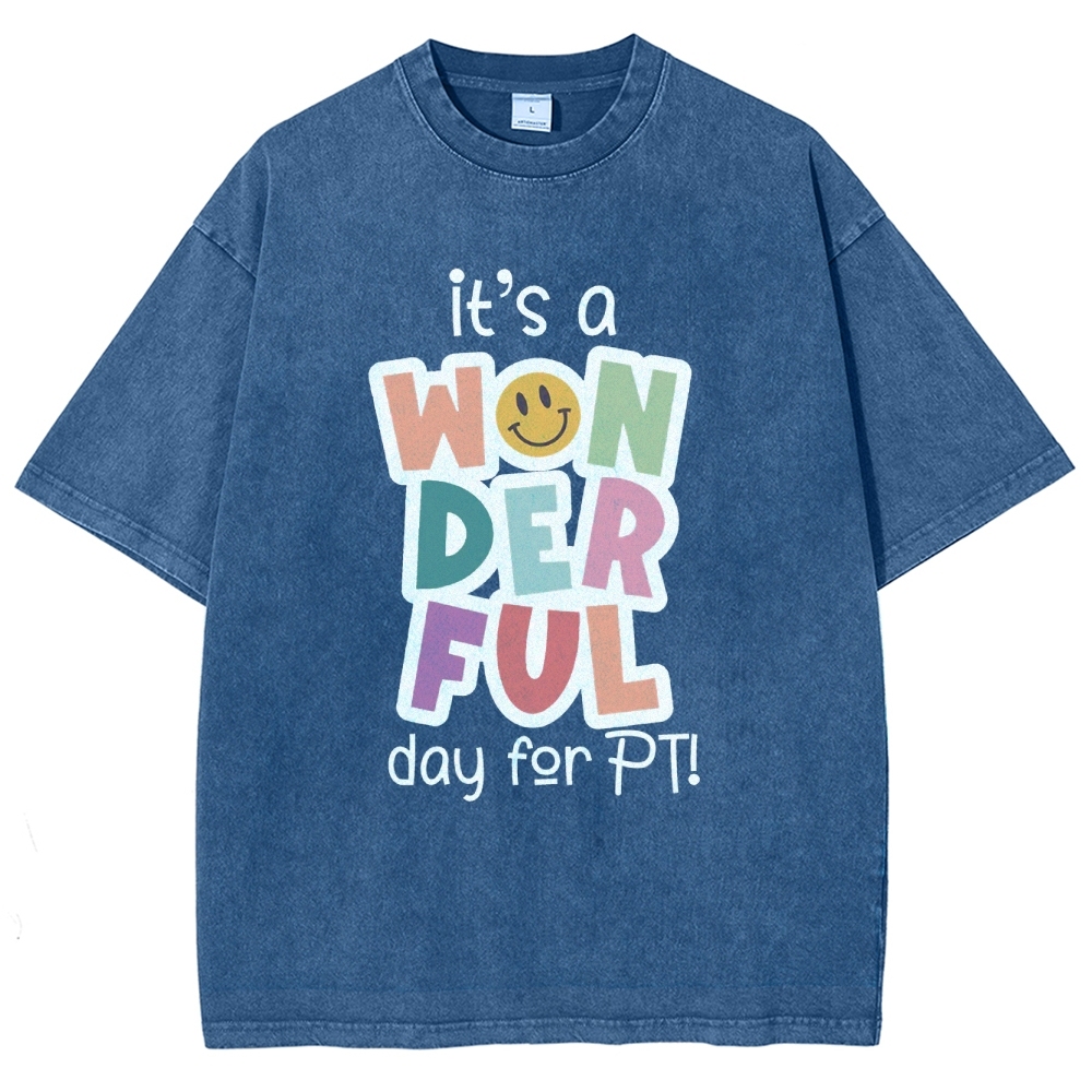It’s A Wonderful Day For PT Unisex Fit Washed T-Shirt