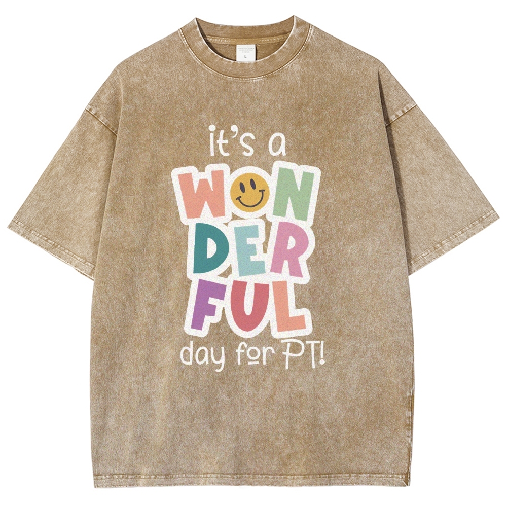 It’s A Wonderful Day For PT Unisex Fit Washed T-Shirt