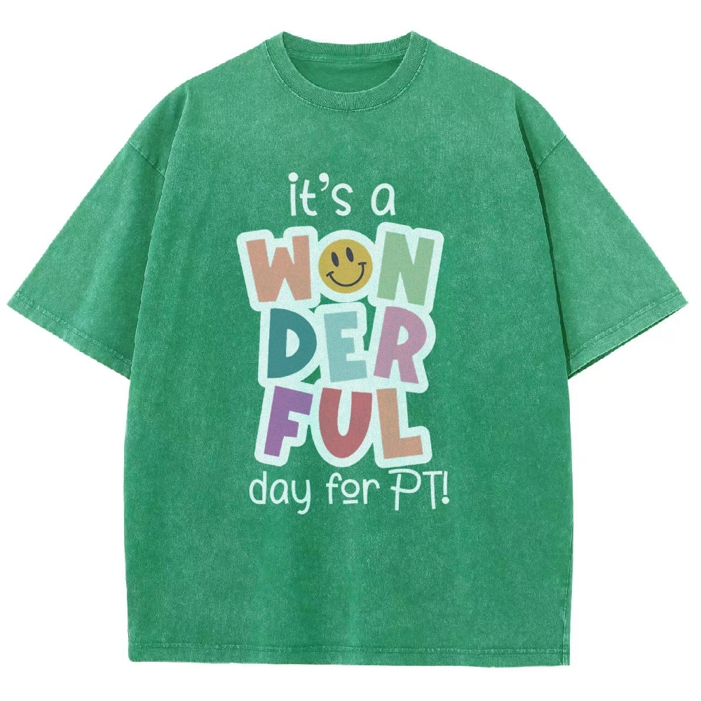 It’s A Wonderful Day For PT Unisex Fit Washed T-Shirt