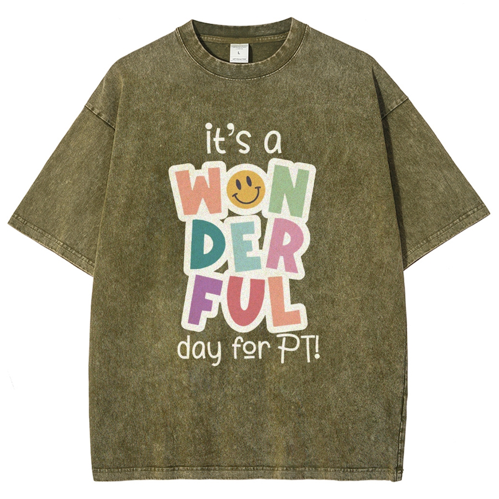 It’s A Wonderful Day For PT Unisex Fit Washed T-Shirt
