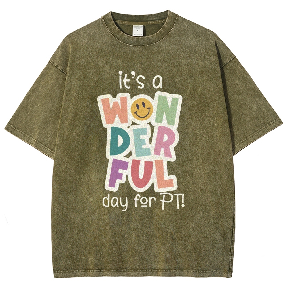 It’s A Wonderful Day For PT Unisex Fit Washed T-Shirt