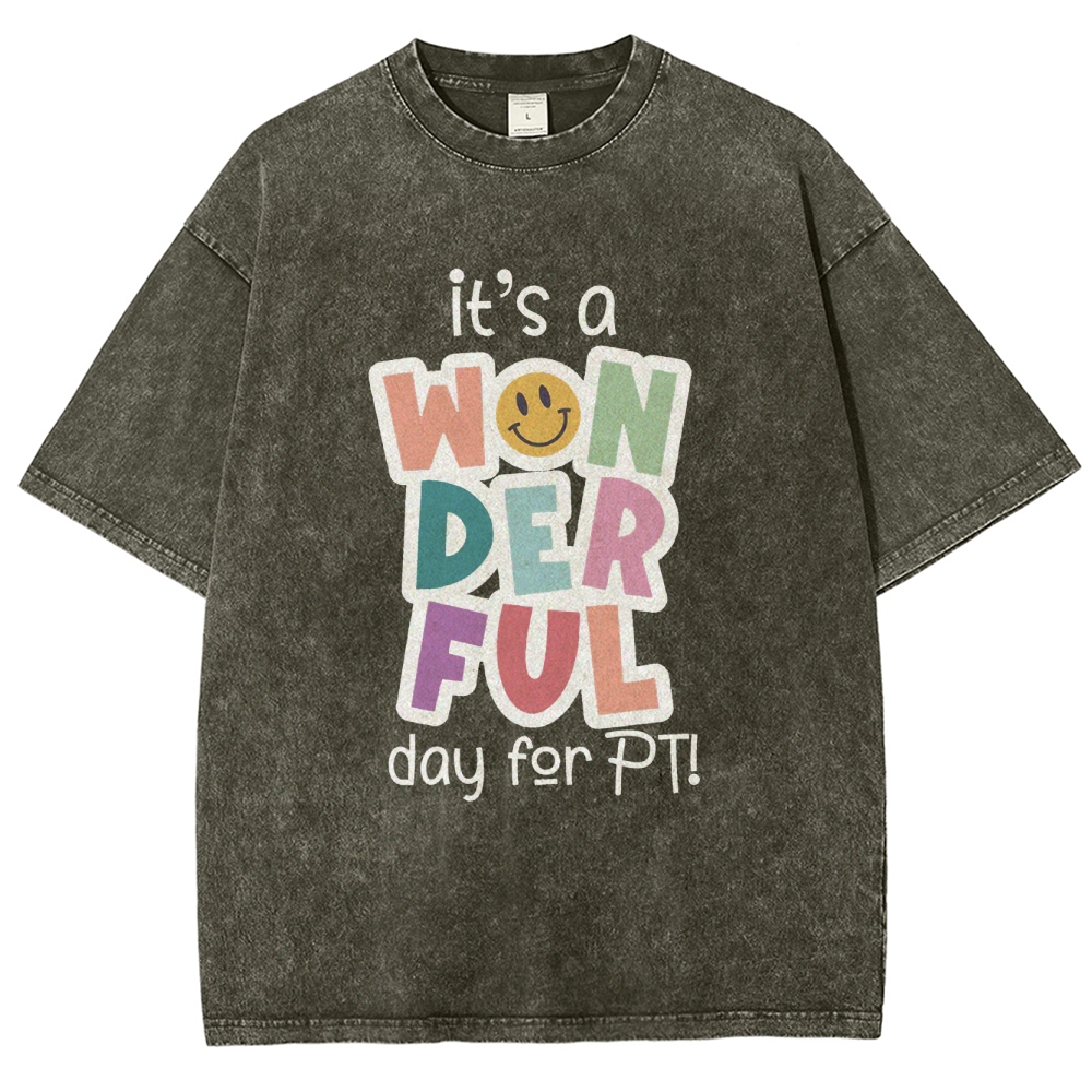 It’s A Wonderful Day For PT Unisex Fit Washed T-Shirt