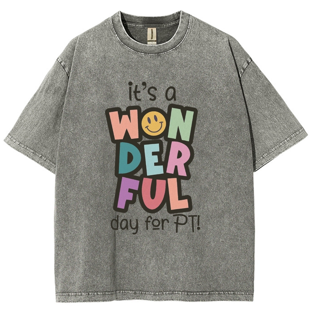 It’s A Wonderful Day For PT Unisex Fit Washed T-Shirt