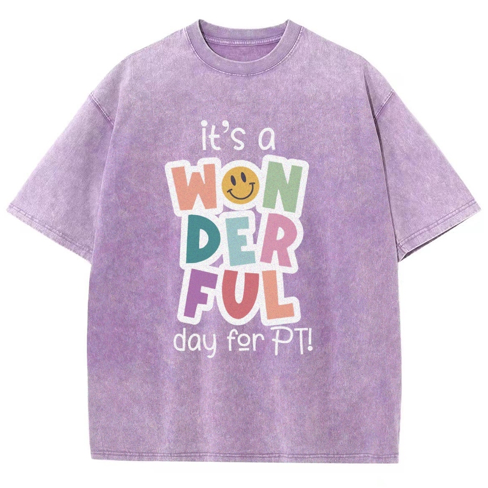 It’s A Wonderful Day For PT Unisex Fit Washed T-Shirt
