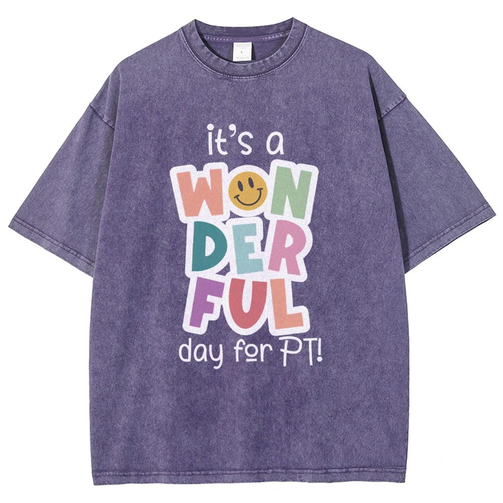 It’s A Wonderful Day For PT Unisex Fit Washed T-Shirt