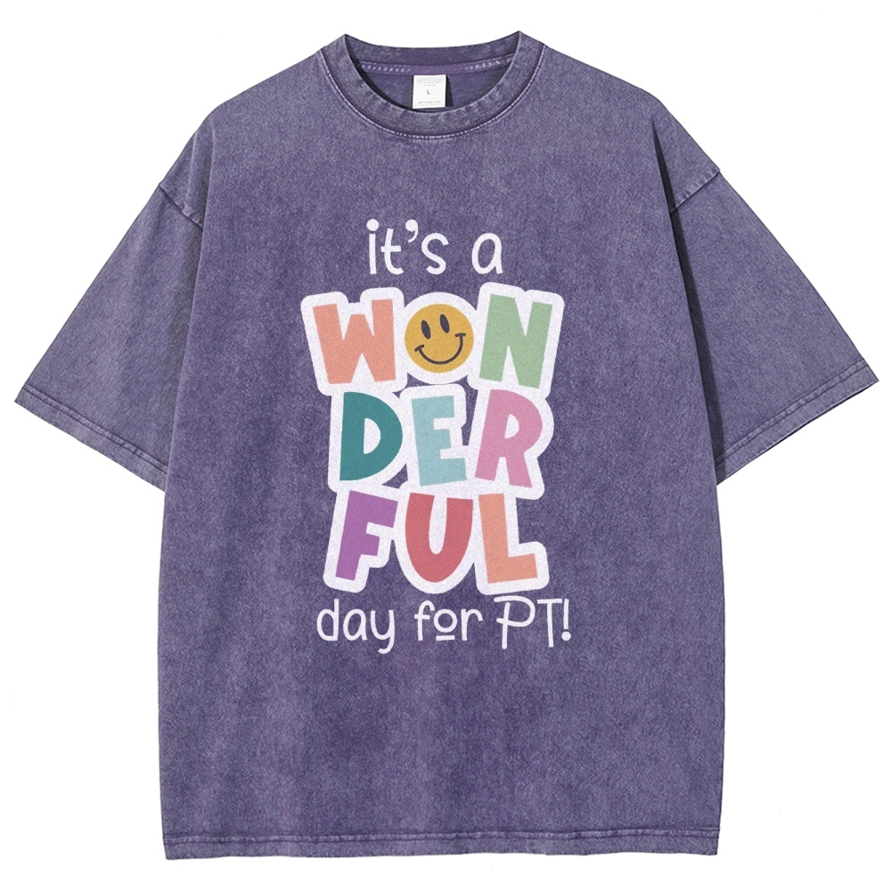 It’s A Wonderful Day For PT Unisex Fit Washed T-Shirt