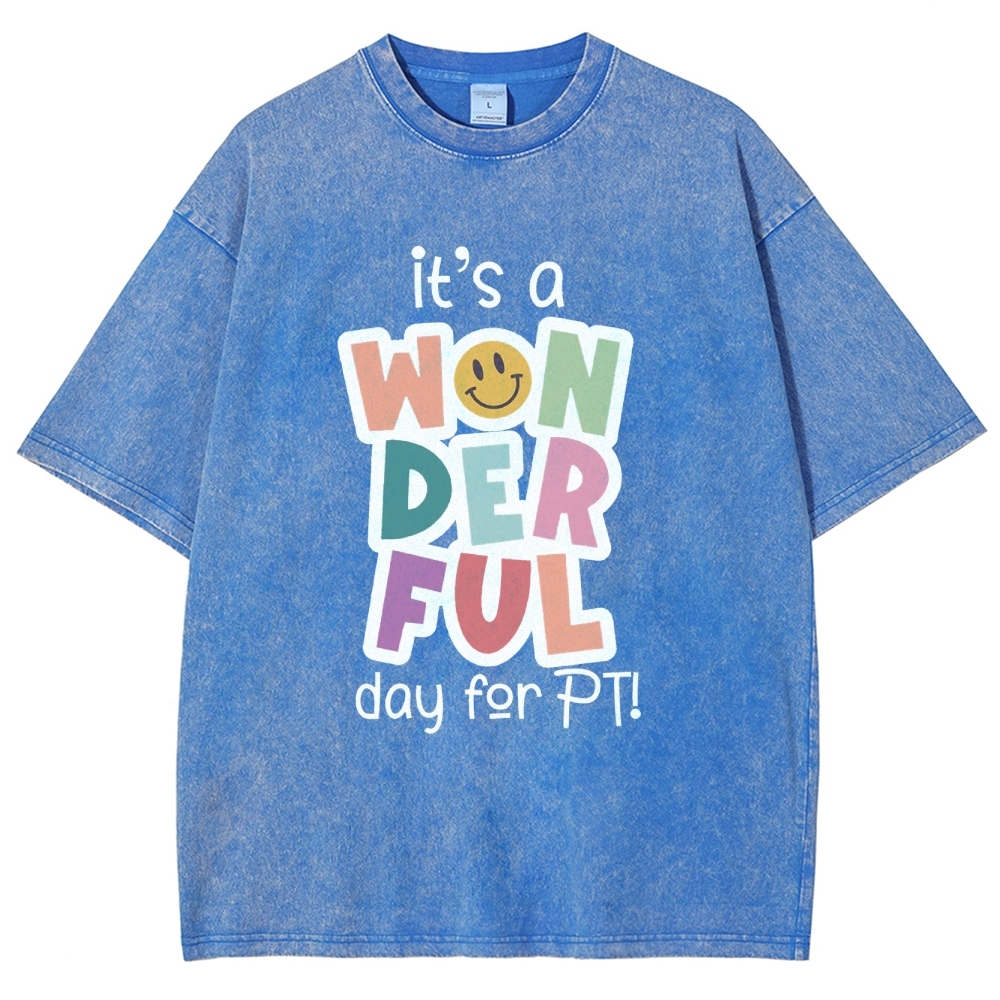 It’s A Wonderful Day For PT Unisex Fit Washed T-Shirt