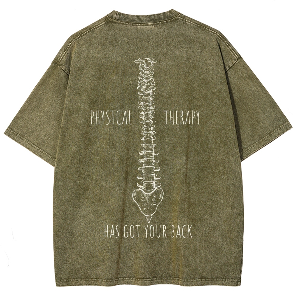PHYSICAL THERAPY Unisex Fit Washed T-Shirt Customscool