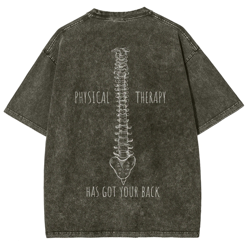 PHYSICAL THERAPY Unisex Fit Washed T-Shirt Customscool