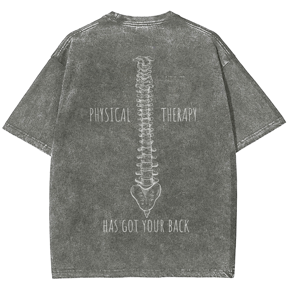 PHYSICAL THERAPY Unisex Fit Washed T-Shirt Customscool