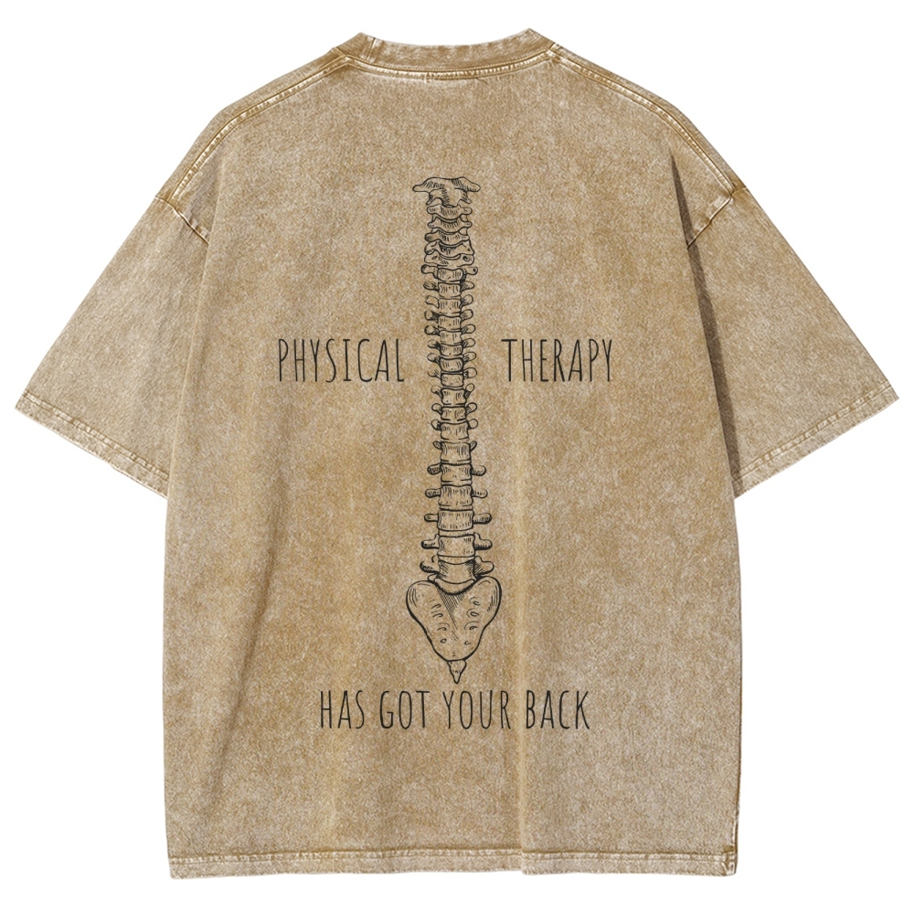PHYSICAL THERAPY Unisex Fit Washed T-Shirt Customscool