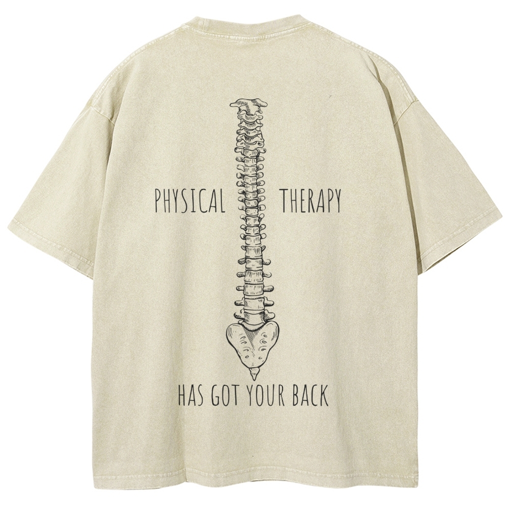 PHYSICAL THERAPY Unisex Fit Washed T-Shirt Customscool