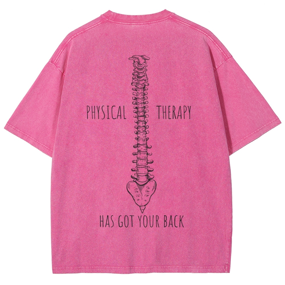 PHYSICAL THERAPY Unisex Fit Washed T-Shirt Customscool