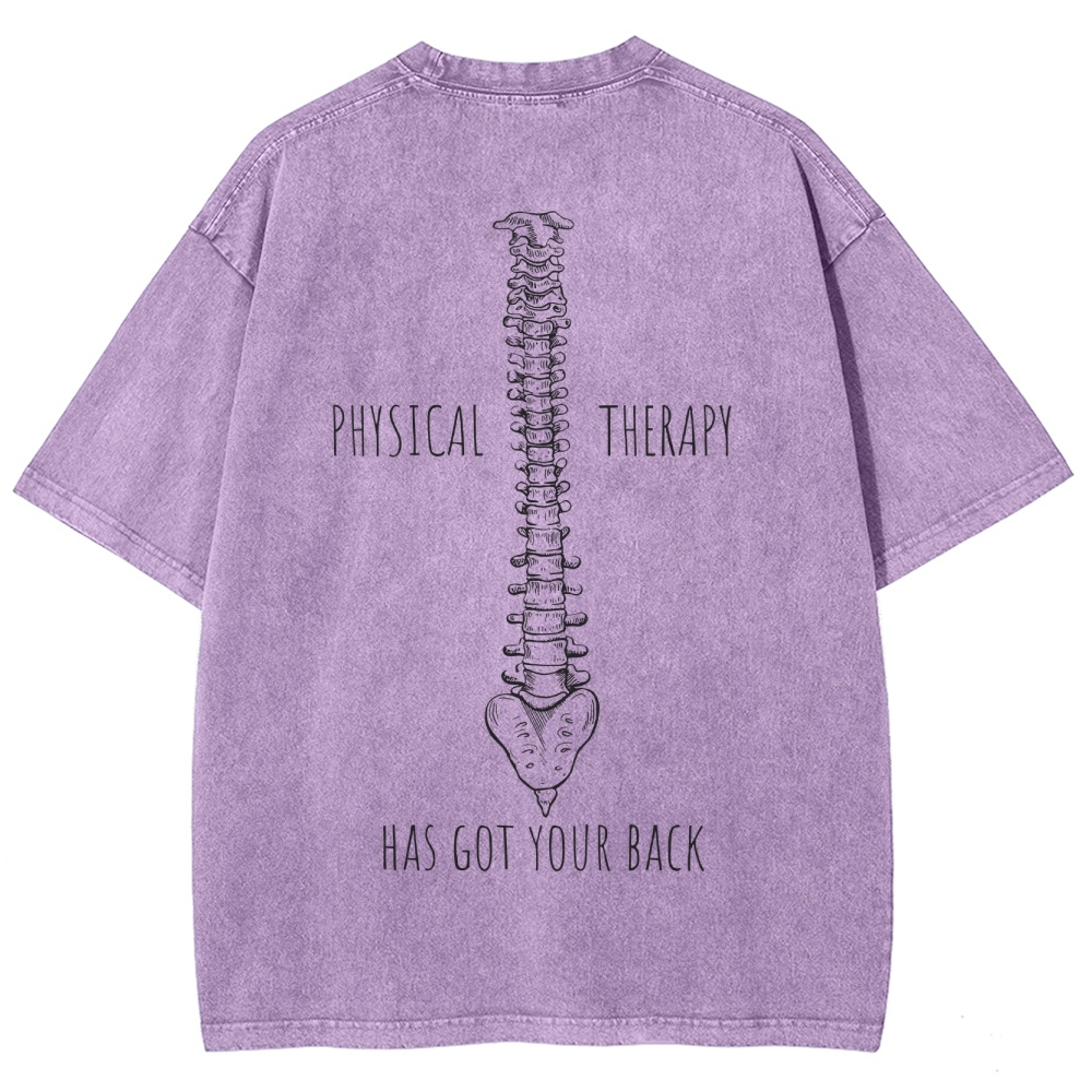 PHYSICAL THERAPY Unisex Fit Washed T-Shirt Customscool