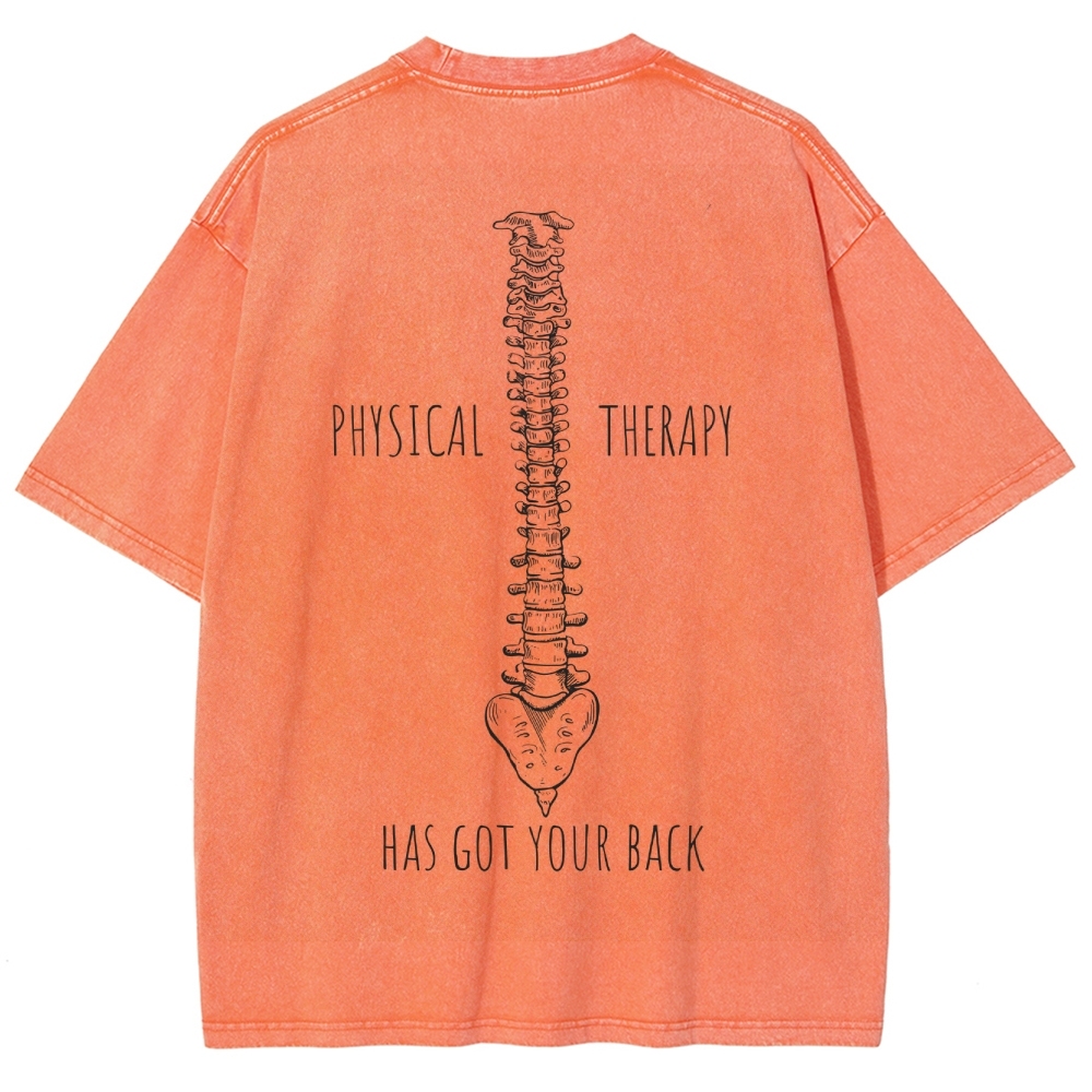 PHYSICAL THERAPY Unisex Fit Washed T-Shirt Customscool