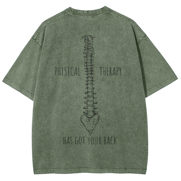 PHYSICAL THERAPY  Unisex Fit Washed T-Shirt Customscool