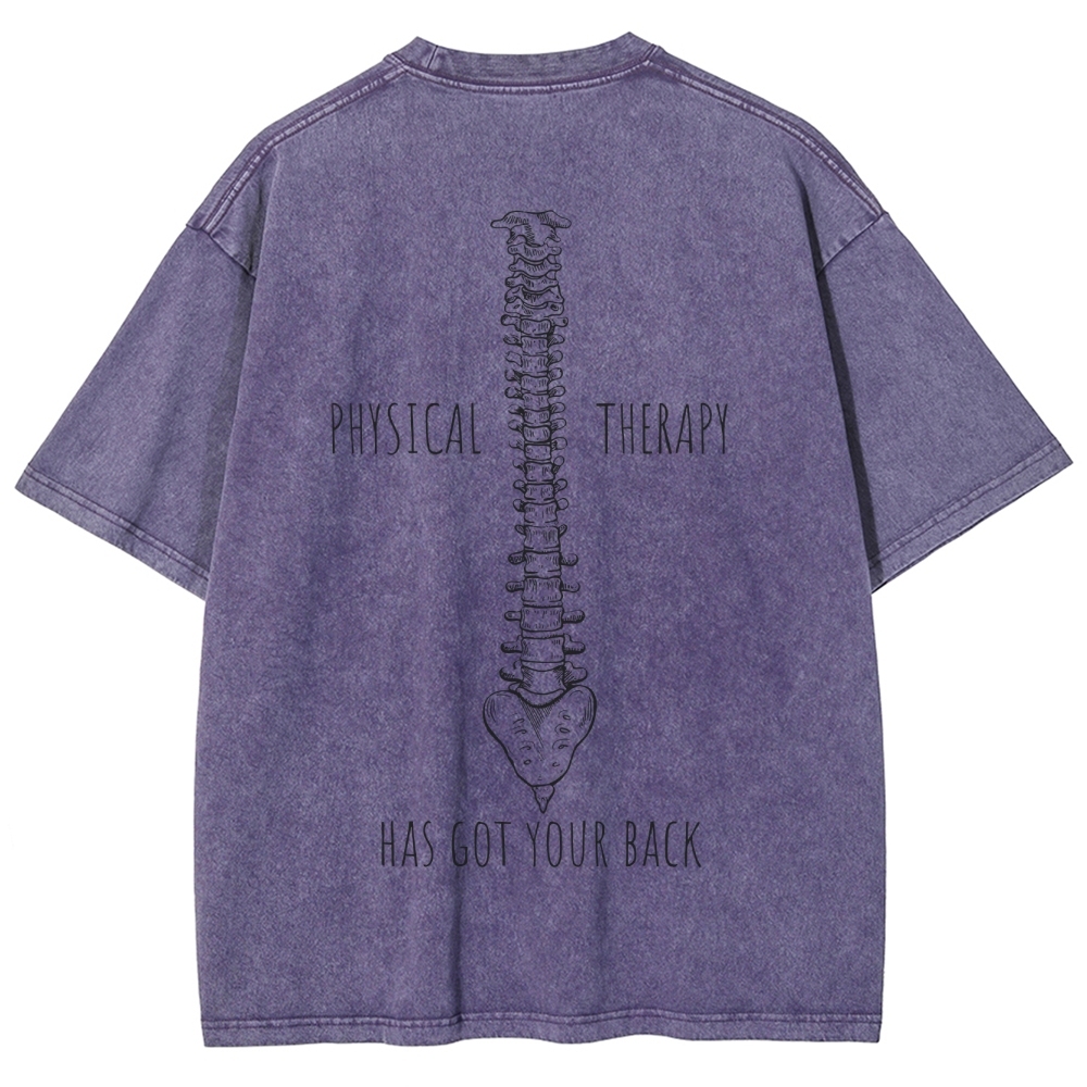PHYSICAL THERAPY Unisex Fit Washed T-Shirt Customscool