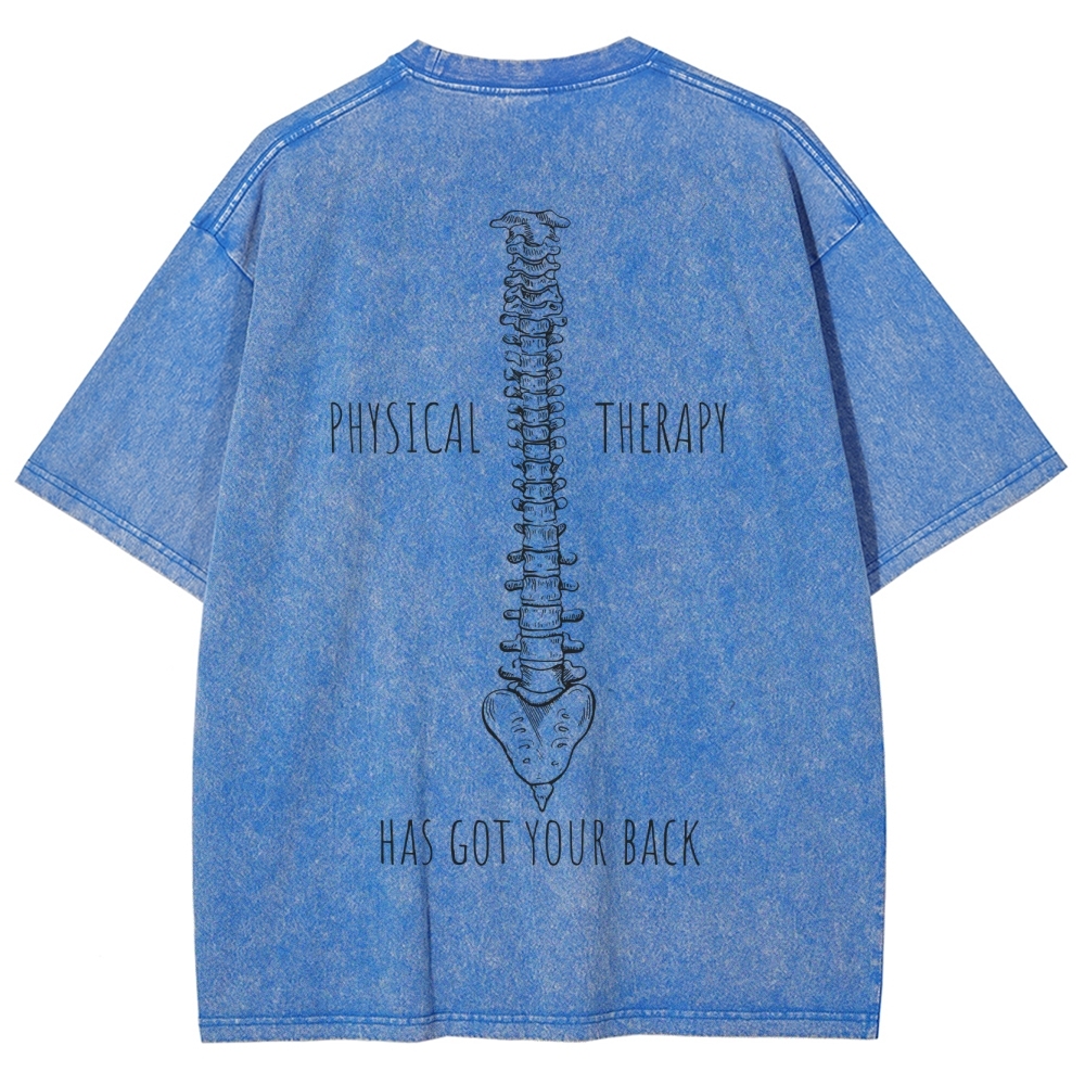 PHYSICAL THERAPY Unisex Fit Washed T-Shirt Customscool