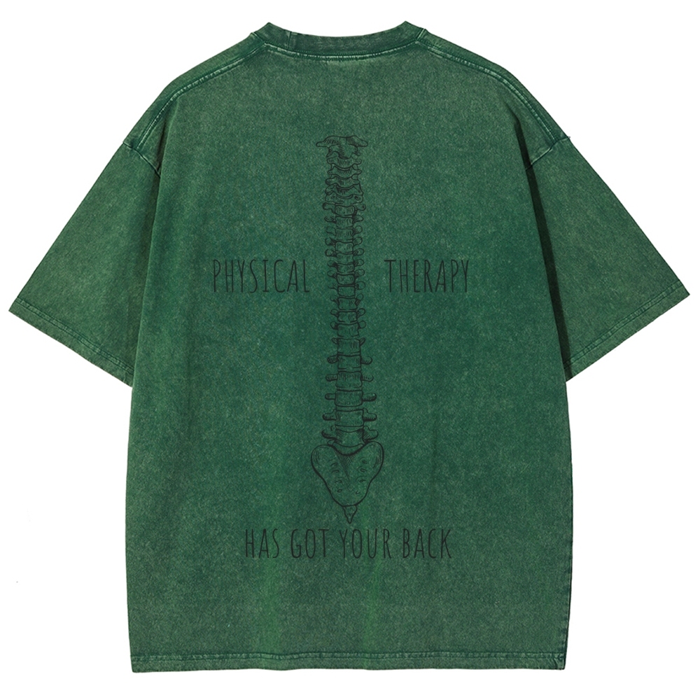 PHYSICAL THERAPY Unisex Fit Washed T-Shirt Customscool
