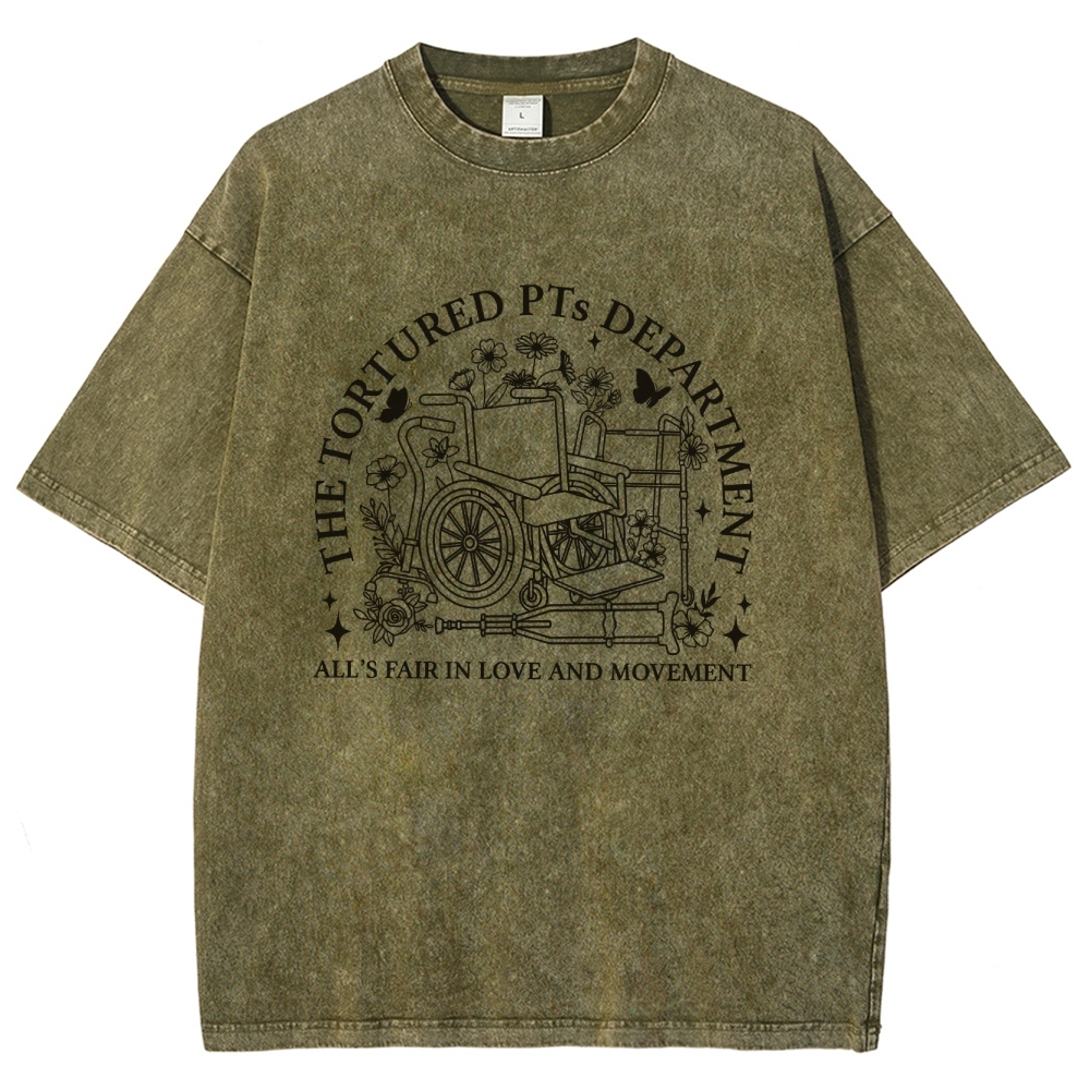 Suffering Physiotherapist Unisex Fit Washed T-Shirt Customscool
