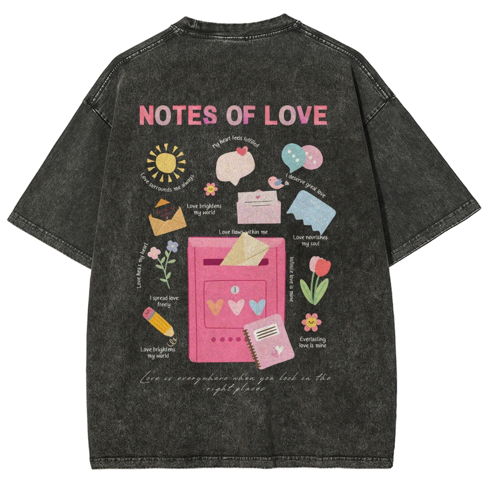 Note Of Love Unisex Fit Washed T-Shirt