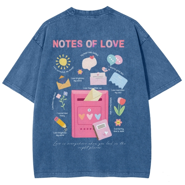 Note Of Love Unisex Fit Washed T-Shirt