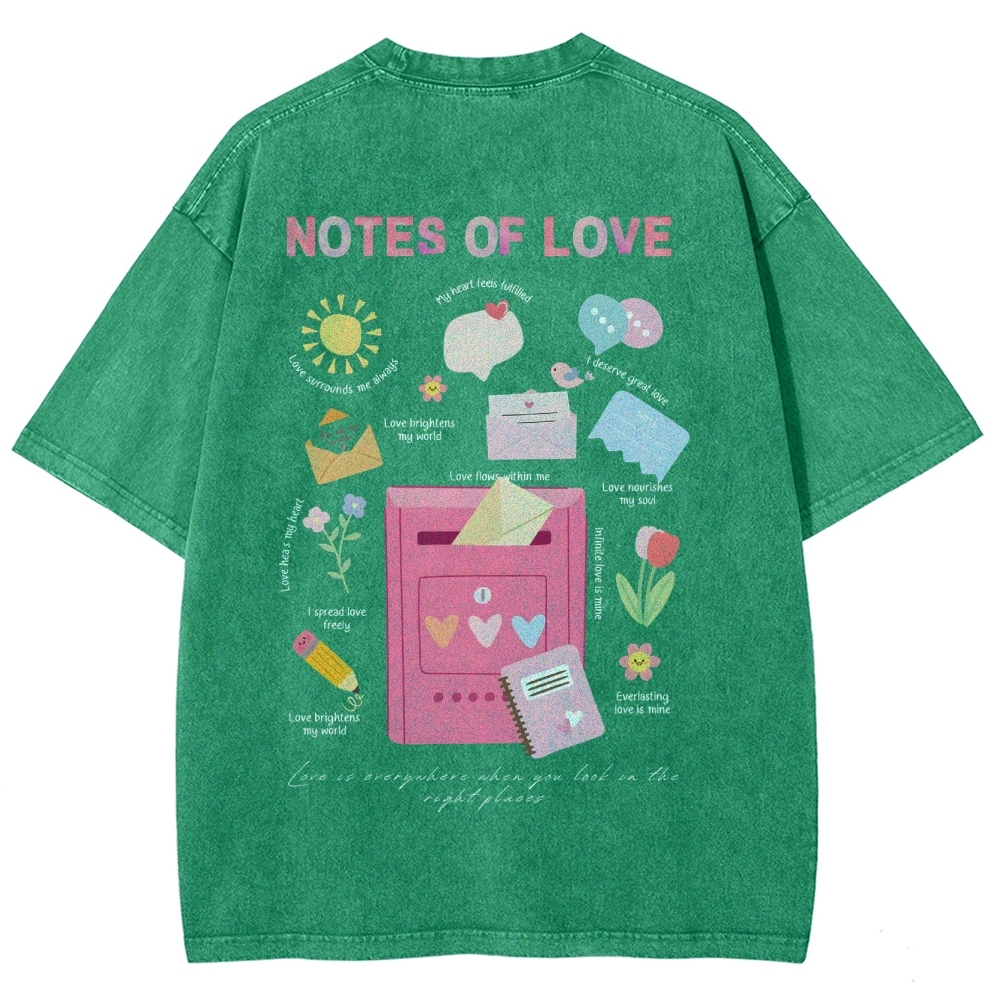 Note Of Love Unisex Fit Washed T-Shirt