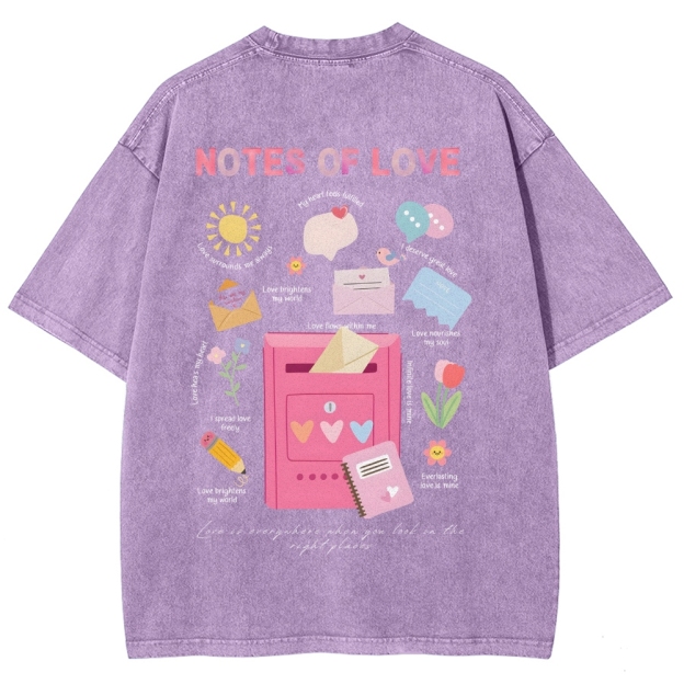 Note Of Love Unisex Fit Washed T-Shirt