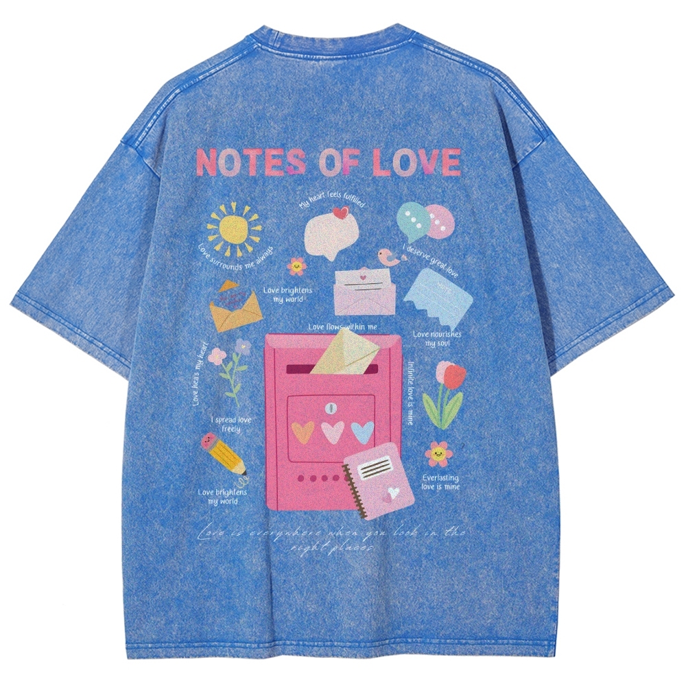 Note Of Love Unisex Fit Washed T-Shirt
