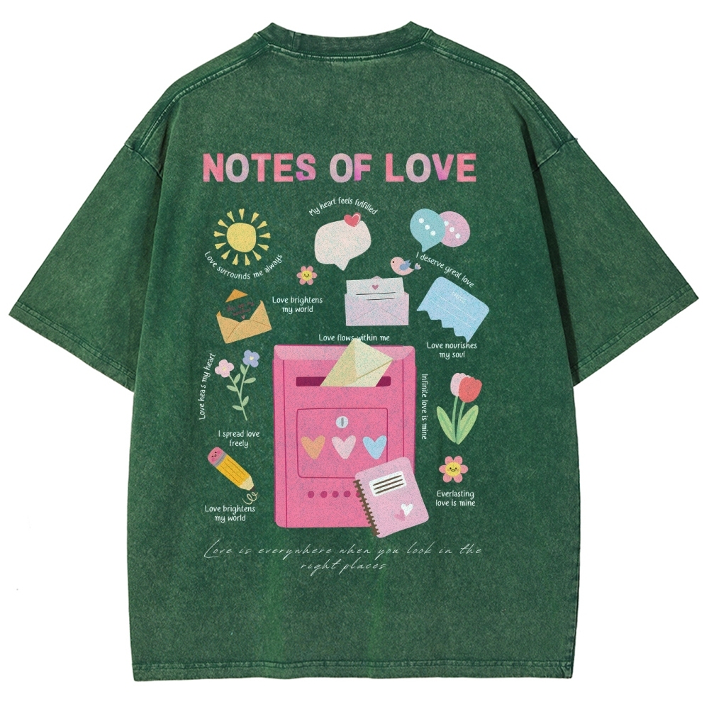 Note Of Love Unisex Fit Washed T-Shirt