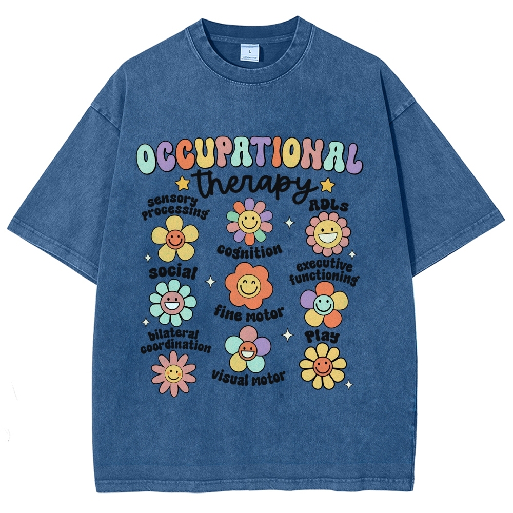 Occupational Therapy Unisex Fit Washed T-Shirt Customscool