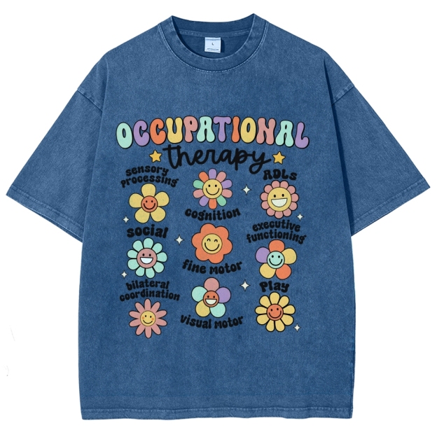 Occupational Therapy Unisex Fit Washed T-Shirt Customscool