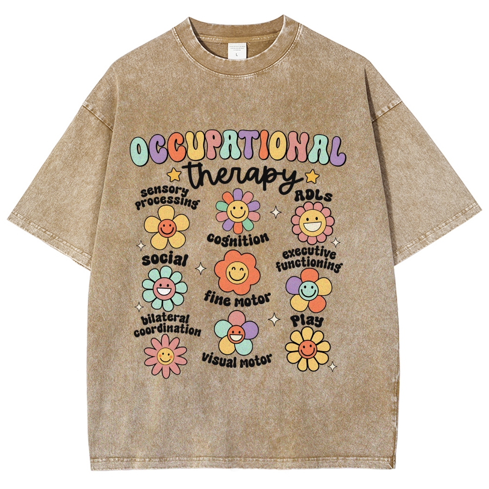 Occupational Therapy Unisex Fit Washed T-Shirt Customscool