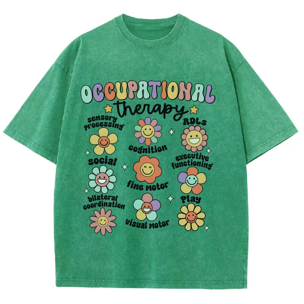 Occupational Therapy Unisex Fit Washed T-Shirt Customscool