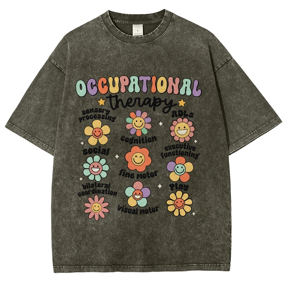 Occupational Therapy Unisex Fit Washed T-Shirt Customscool