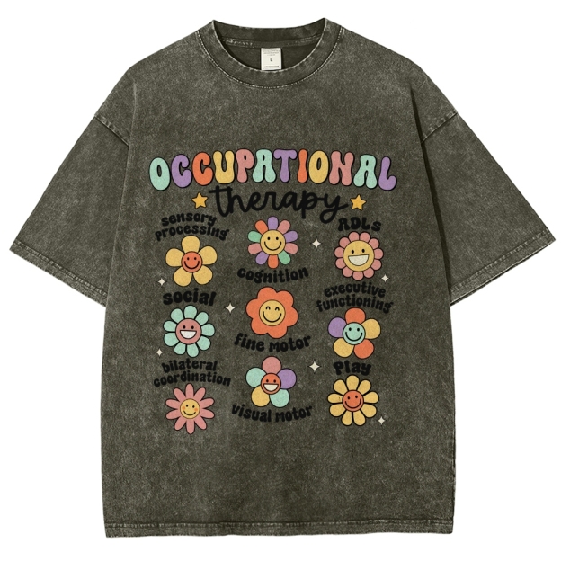 Occupational Therapy Unisex Fit Washed T-Shirt Customscool