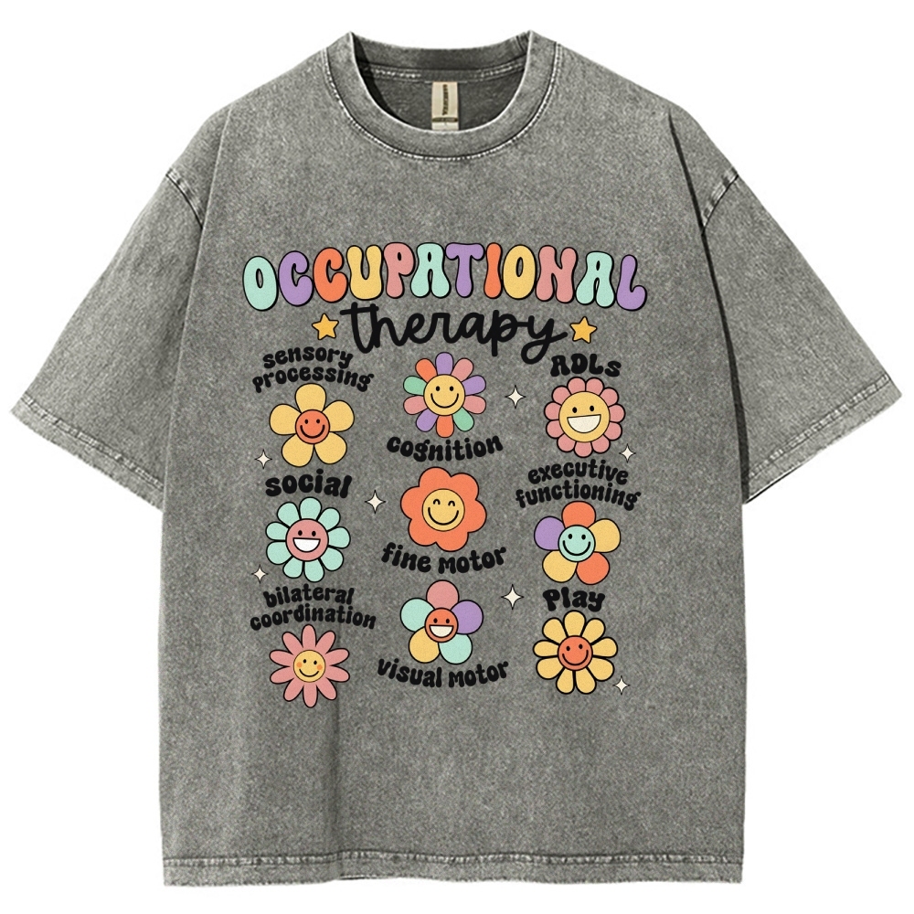 Occupational Therapy Unisex Fit Washed T-Shirt Customscool