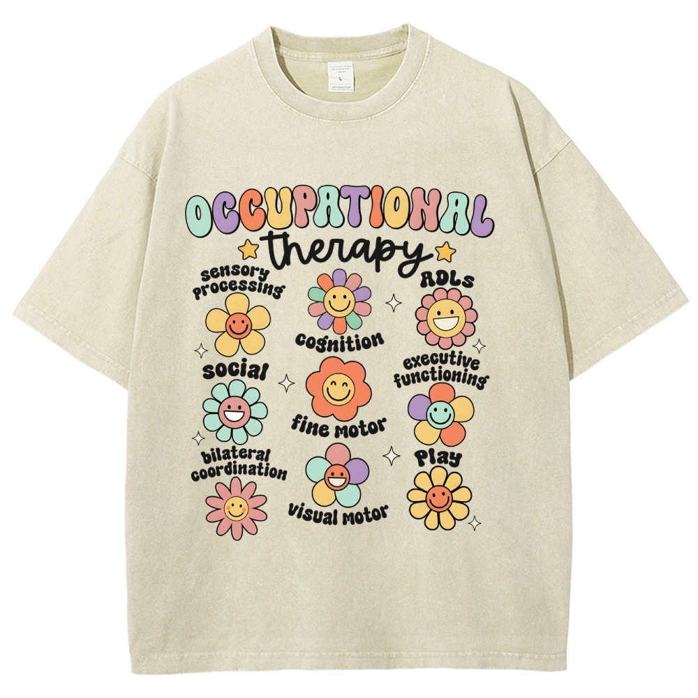 Occupational Therapy Unisex Fit Washed T-Shirt Customscool