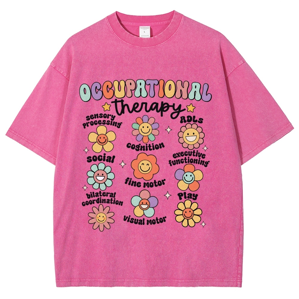 Occupational Therapy Unisex Fit Washed T-Shirt Customscool