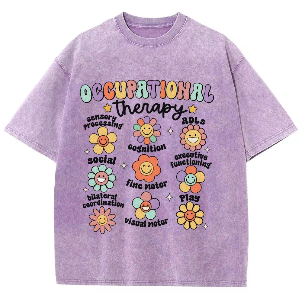 Occupational Therapy Unisex Fit Washed T-Shirt Customscool
