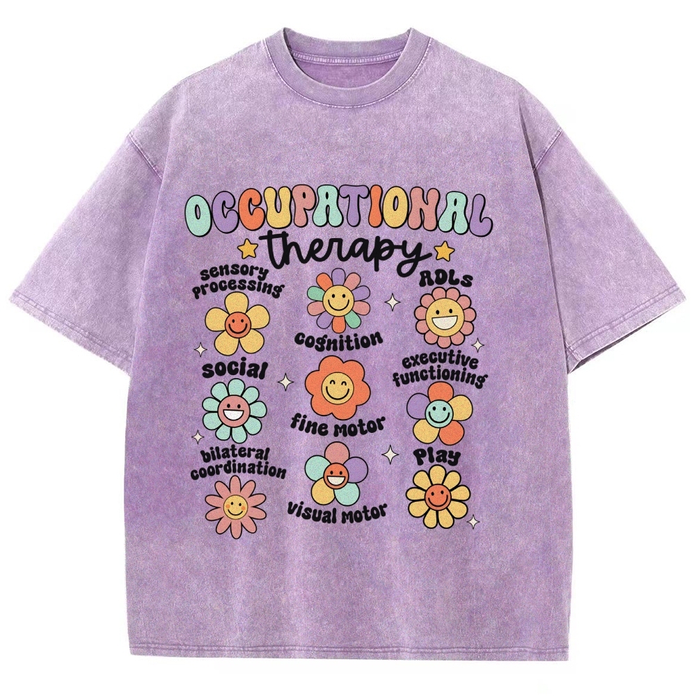 Occupational Therapy Unisex Fit Washed T-Shirt Customscool