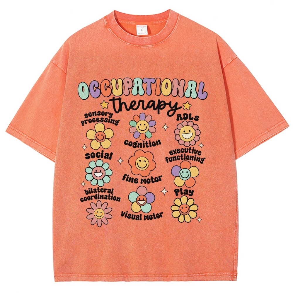 Occupational Therapy Unisex Fit Washed T-Shirt Customscool