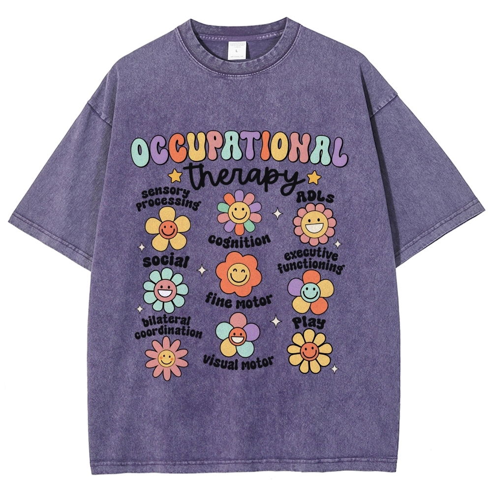 Occupational Therapy Unisex Fit Washed T-Shirt Customscool