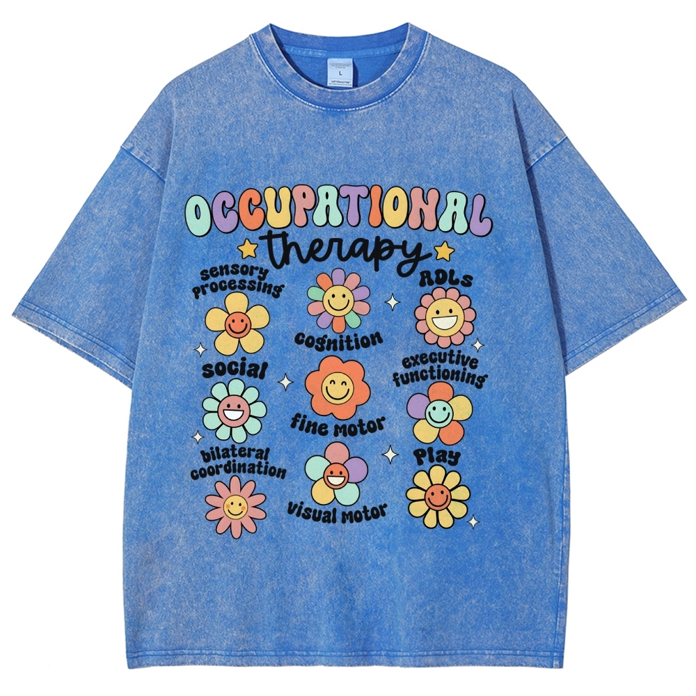 Occupational Therapy Unisex Fit Washed T-Shirt Customscool