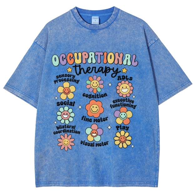 Occupational Therapy Unisex Fit Washed T-Shirt Customscool