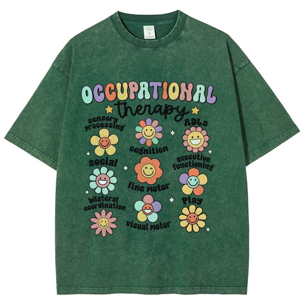 Occupational Therapy Unisex Fit Washed T-Shirt Customscool