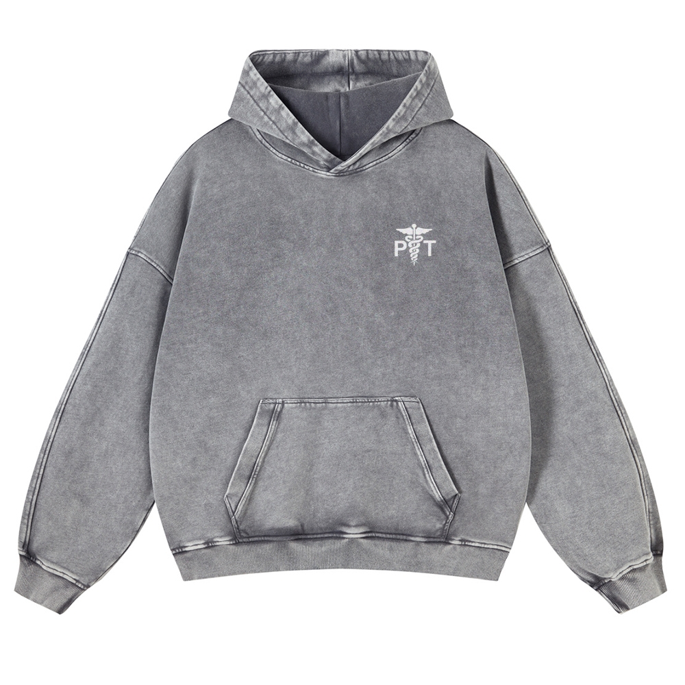 Physical Therapist Addcustom Casual Washed Hoodie