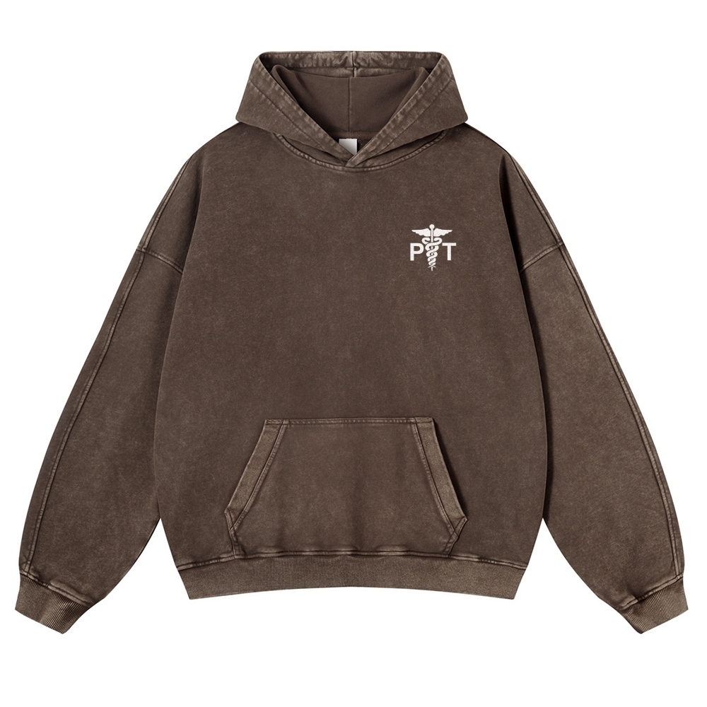 Physical Therapist Addcustom Casual Washed Hoodie
