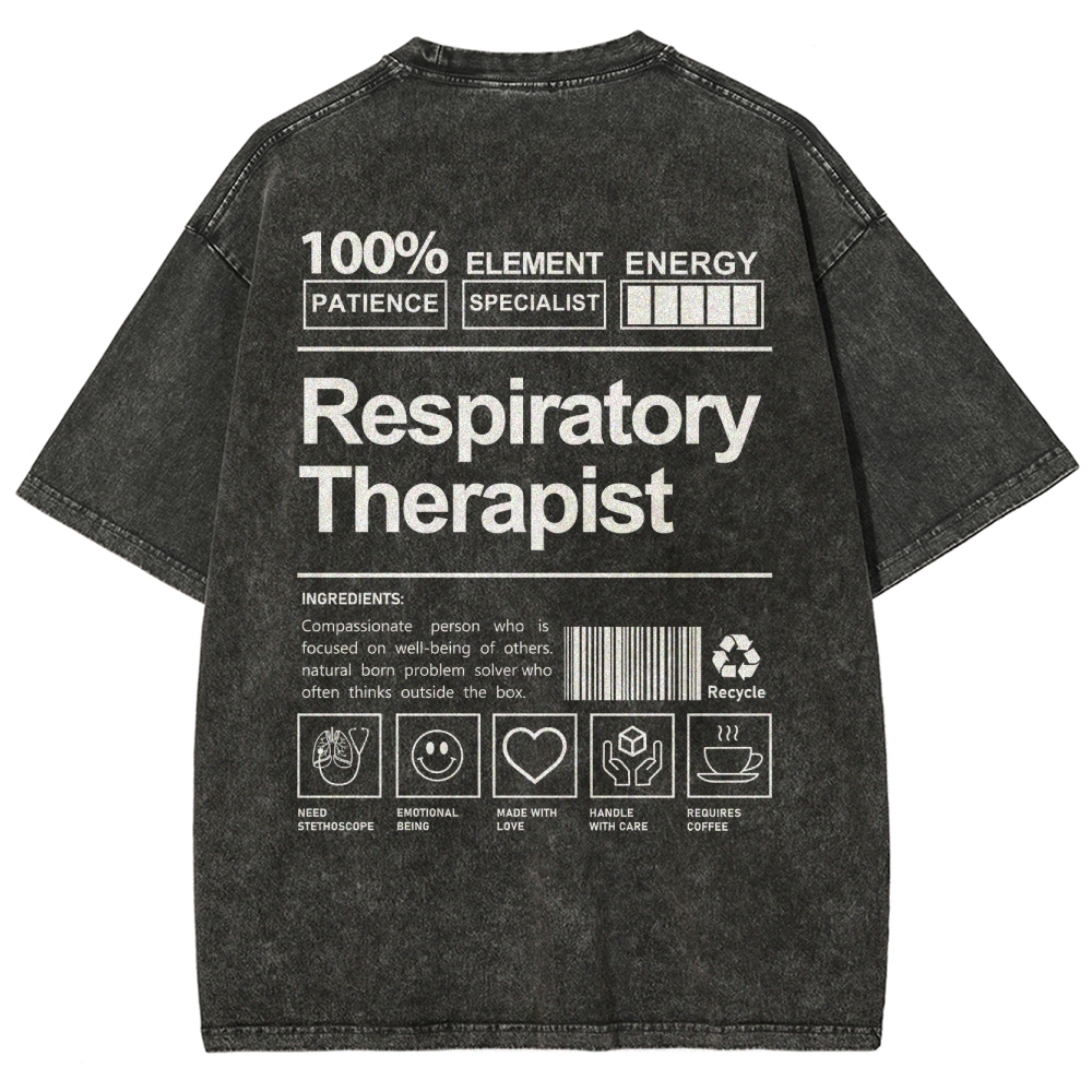 Respiratory Therapist Unisex Fit Washed T-Shirt Customscool